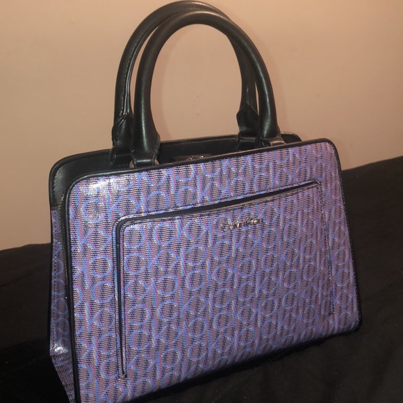 Calvin Klein Margot Textured Logo Emboss Satchel - Picture 14 of 16